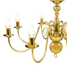 Berkfield Home Elegant Chandelier Golden 8 x E14 Bulbs in Gold - thumbnail 7