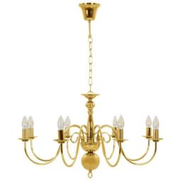 Berkfield Home Elegant Chandelier Golden 8 x E14 Bulbs in Gold - thumbnail 1