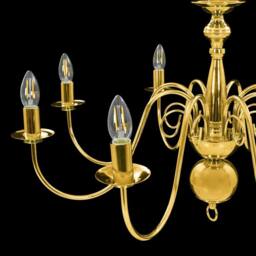 Berkfield Home Elegant Chandelier Golden 8 x E14 Bulbs in Gold - thumbnail 9