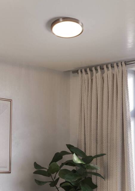 Eglo Fueva 6 Silver Steel & Plastic LED CCT Technology Flush Ceiling Light in Metallic Gold - image 1