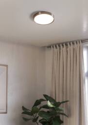Eglo Fueva 6 Silver Steel & Plastic LED CCT Technology Flush Ceiling Light in Metallic Gold - thumbnail 1