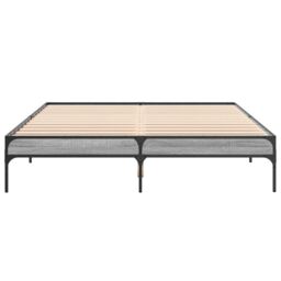 Berkfield Home Bed Frame without Mattress Grey Sonoma 150x200 cm King Size - thumbnail 4