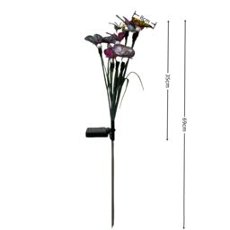 Leaper Solar Powered Waterproof Simulated Silk Cloth Butterfly Decorative Lamp - 3 Styles in Black - Size: Medium