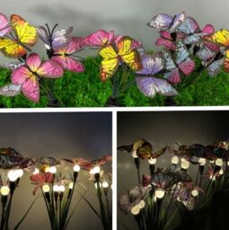 Leaper Solar Powered Waterproof Simulated Silk Cloth Butterfly Decorative Lamp - 3 Styles in Black - Size: Medium - thumbnail 3