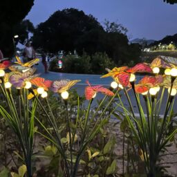 Leaper Solar Powered Waterproof Simulated Silk Cloth Butterfly Decorative Lamp - 3 Styles in Black - Size: Medium - thumbnail 2