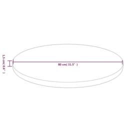 Berkfield Home Round Table Top Dark Brown Ã˜80x1.5 cm Treated Solid Wood Oak - Size: 80x1.5 cm - thumbnail 4