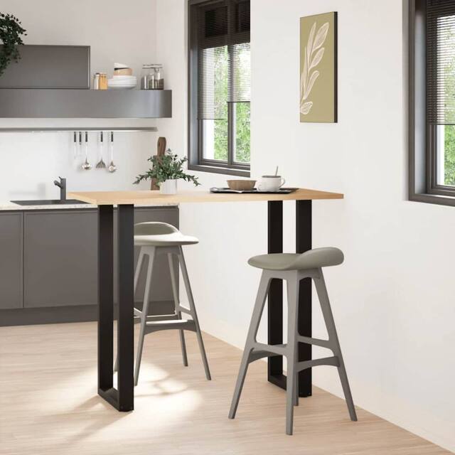 Berkfield Home Coffee Table Legs U-Shaped 2 pcs Black 40x(110-111) cm Steel - image 1