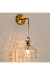 H&O Direct Single Light Glass Wall Sconce in Gold - thumbnail 3