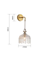 H&O Direct Single Light Glass Wall Sconce in Gold - thumbnail 2