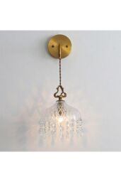 H&O Direct Single Light Glass Wall Sconce in Gold - thumbnail 4