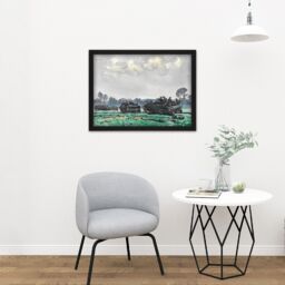 "Artery8 Wall Art Print Colville Infantry Advancing Heino WWII War Painting Large Framed Wall Décor Art in Brown - Size: W18"" x H24""" - thumbnail 2