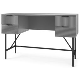 Gymax 120cm Home Office Desk Computer Desk With 4 Drawers & Metal Legs in Grey - thumbnail 4
