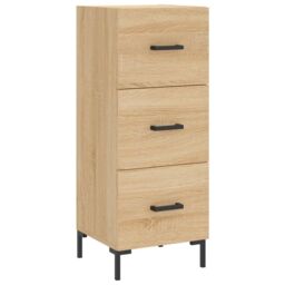 Berkfield Home Highboard Sonoma Oak 34.5x34x180 cm Engineered Wood in Brown - thumbnail 5