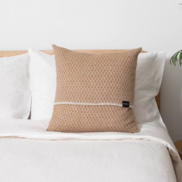 Native Natural Hoop Beige Wool Cushion 45x45cm - Size: 45 cm x 45 cm - image 1
