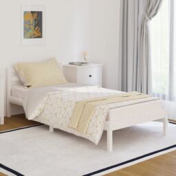 Berkfield Home Day Bed Solid Wood Pine 90x200 cm White - thumbnail 1