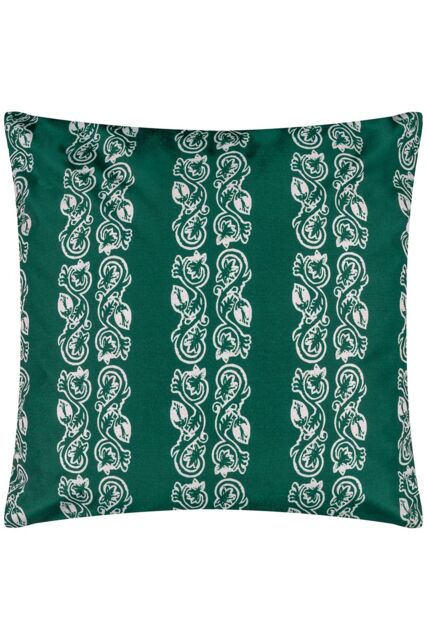 Paoletti Kalindi Stripe Water & UV Resistant Reversible Outdoor Cushion in Teal - Size: 55 cm x 55 cm - image 1