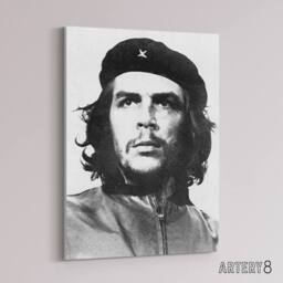 "Artery8 Korda Portrait Revolutionary Che Guevara Canvas Wall Art Print in Grey - Size: W18"" x H24""" - thumbnail 2
