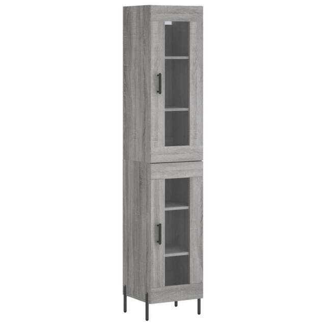 Berkfield Home Highboard Grey Sonoma 34.5x34x180 cm Engineered Wood - image 1