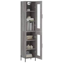Berkfield Home Highboard Grey Sonoma 34.5x34x180 cm Engineered Wood - thumbnail 3