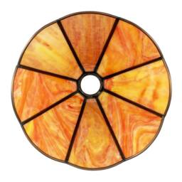 Happy Homewares Tiffany Glass Panelled Easy-Fit Pendant Shade with Antique Brass Trim in Orange - Size: 12 inches - thumbnail 4