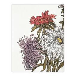 "Artery8 Chrysanthemums Flower Painting Vintage Wall Art Print Graag in White - Size: W12"" x H16""" - thumbnail 1
