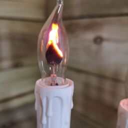 Samuel Alexander Premier Wooden Christmas Candle Bridge Arch with 7 Flickering Candle Bulbs Mains Operated in Brown - thumbnail 4