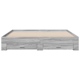 Berkfield Home Bed Frame w/Drawers Frame Grey Sonoma 180x200 cm Super King - thumbnail 4