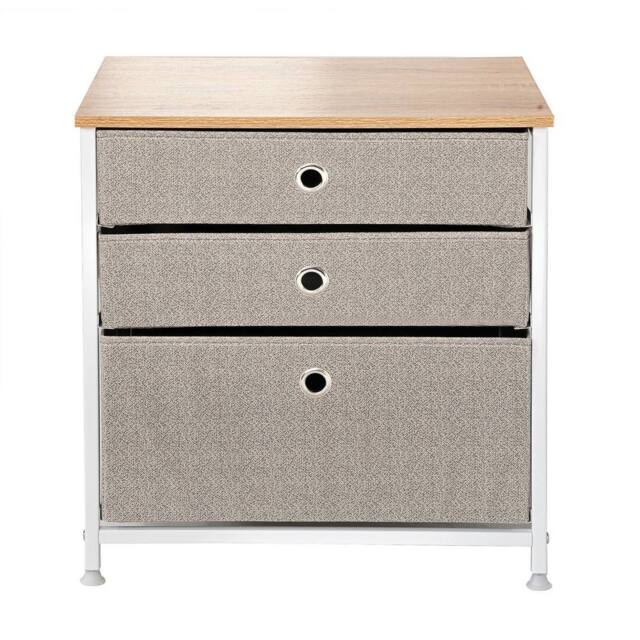 CALICOSY 3-Drawer Chest In Light Non-Woven Fabric - W48 Cm in White - image 1