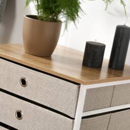CALICOSY 3-Drawer Chest In Light Non-Woven Fabric - W48 Cm in White - thumbnail 7