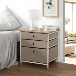 CALICOSY 3-Drawer Chest In Light Non-Woven Fabric - W48 Cm in White - thumbnail 5