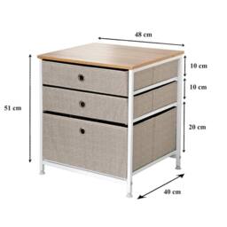 CALICOSY 3-Drawer Chest In Light Non-Woven Fabric - W48 Cm in White - thumbnail 8