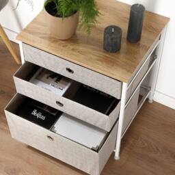 CALICOSY 3-Drawer Chest In Light Non-Woven Fabric - W48 Cm in White - thumbnail 6