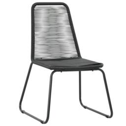 Berkfield Home 3 Piece Garden Dining Set PVC Rattan Black - thumbnail 5