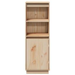 Berkfield Home Highboard 37x34x110 cm Solid Wood Pine in Natural - Size: 37 x 34 x 110 cm - thumbnail 4