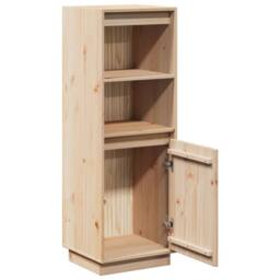 Berkfield Home Highboard 37x34x110 cm Solid Wood Pine in Natural - Size: 37 x 34 x 110 cm - thumbnail 5