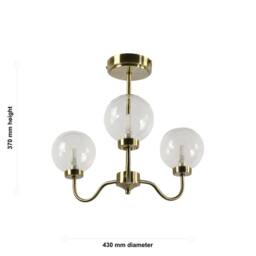 First Choice Lighting Set of 2 Totley - Antique Brass Ceiling Lights with Clear Glass Shades in Bronze - thumbnail 8