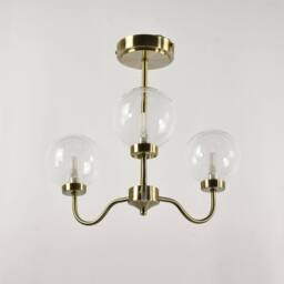 First Choice Lighting Set of 2 Totley - Antique Brass Ceiling Lights with Clear Glass Shades in Bronze - thumbnail 3