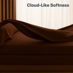 Homes-Linen 180 Thread Count Rich Percale Flat Sheet Polycotton Blend in Chocolate - Size: King - thumbnail 2