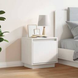 Berkfield Home Elegant Bedside Cabinet White 40x30x40 cm Solid Wood Pine - Size: 40 x 30 x 40 cm - thumbnail 1