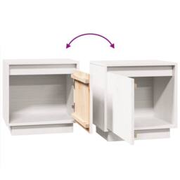Berkfield Home Elegant Bedside Cabinet White 40x30x40 cm Solid Wood Pine - Size: 40 x 30 x 40 cm - thumbnail 8
