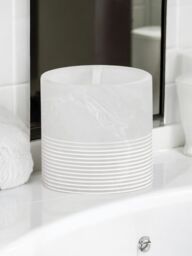 Showerdrape Bianco Frost Onyx White Striped Toothbrush Holder - thumbnail 1