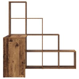 Berkfield Home Corner Desk with Shelf with Storage Old wood 101.5 x 149.5 x 149.5 cm in Brown - thumbnail 5
