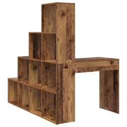 Berkfield Home Corner Desk with Shelf with Storage Old wood 101.5 x 149.5 x 149.5 cm in Brown - thumbnail 6