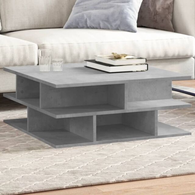 Berkfield Home Coffee Table Concrete Grey 70x70x29 cm Engineered Wood - Size: 70 x 70 x 29 cm - image 1