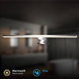 BRILONER Chrome Bathroom LED Mirror Light 10W 1000lm IP44 500mm in Metallic Silver - thumbnail 4