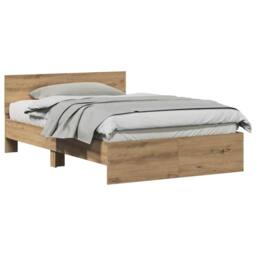 Berkfield Home Classic Bed Frame with Headboard Artisan Oak 120 x 190 cm in Brown - thumbnail 1