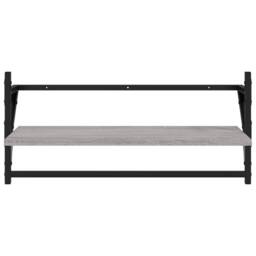 Berkfield Home 4 Piece Wall Shelf Set with Bars Grey Sonoma Engineered Wood - thumbnail 6