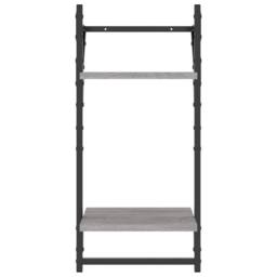 Berkfield Home 4 Piece Wall Shelf Set with Bars Grey Sonoma Engineered Wood - thumbnail 8