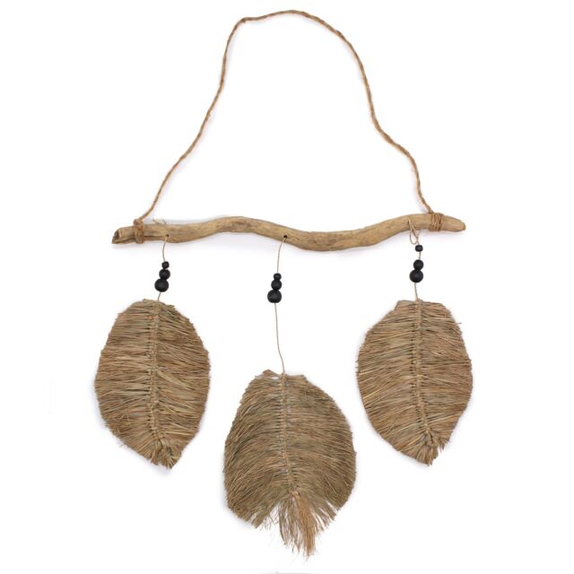 KDMD Three Piece Raffa Leaves 46x53cm in Brown - Size: 46x53 cm