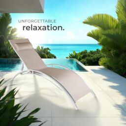 tectake Sun Lounger Set Of 2 Alina in Beige - Size: 2 Seater - thumbnail 8